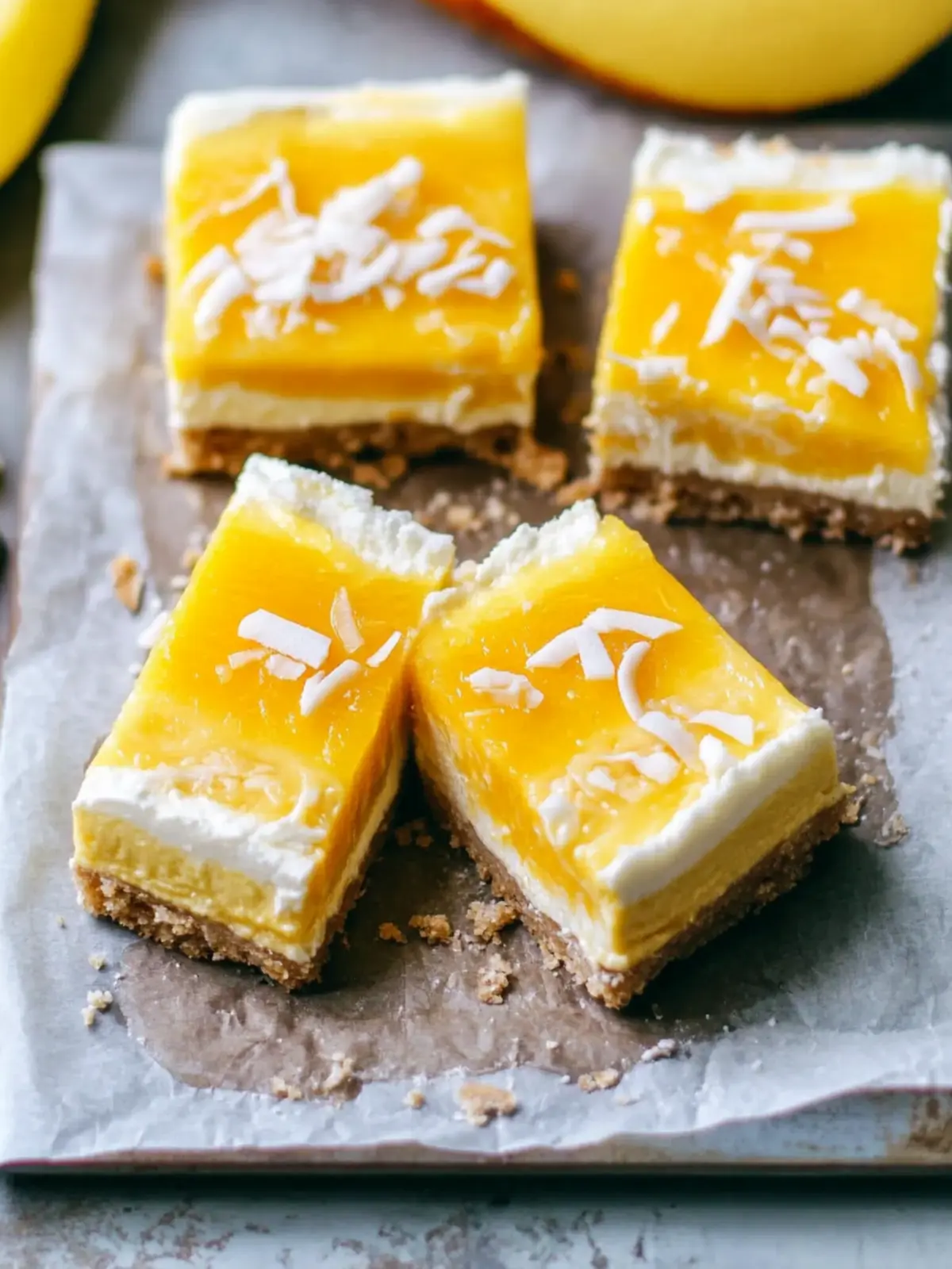 Decadent Coconut Mango Cheesecake Bars You ll Adore 4 Coconut Mango Cheesecake Bars