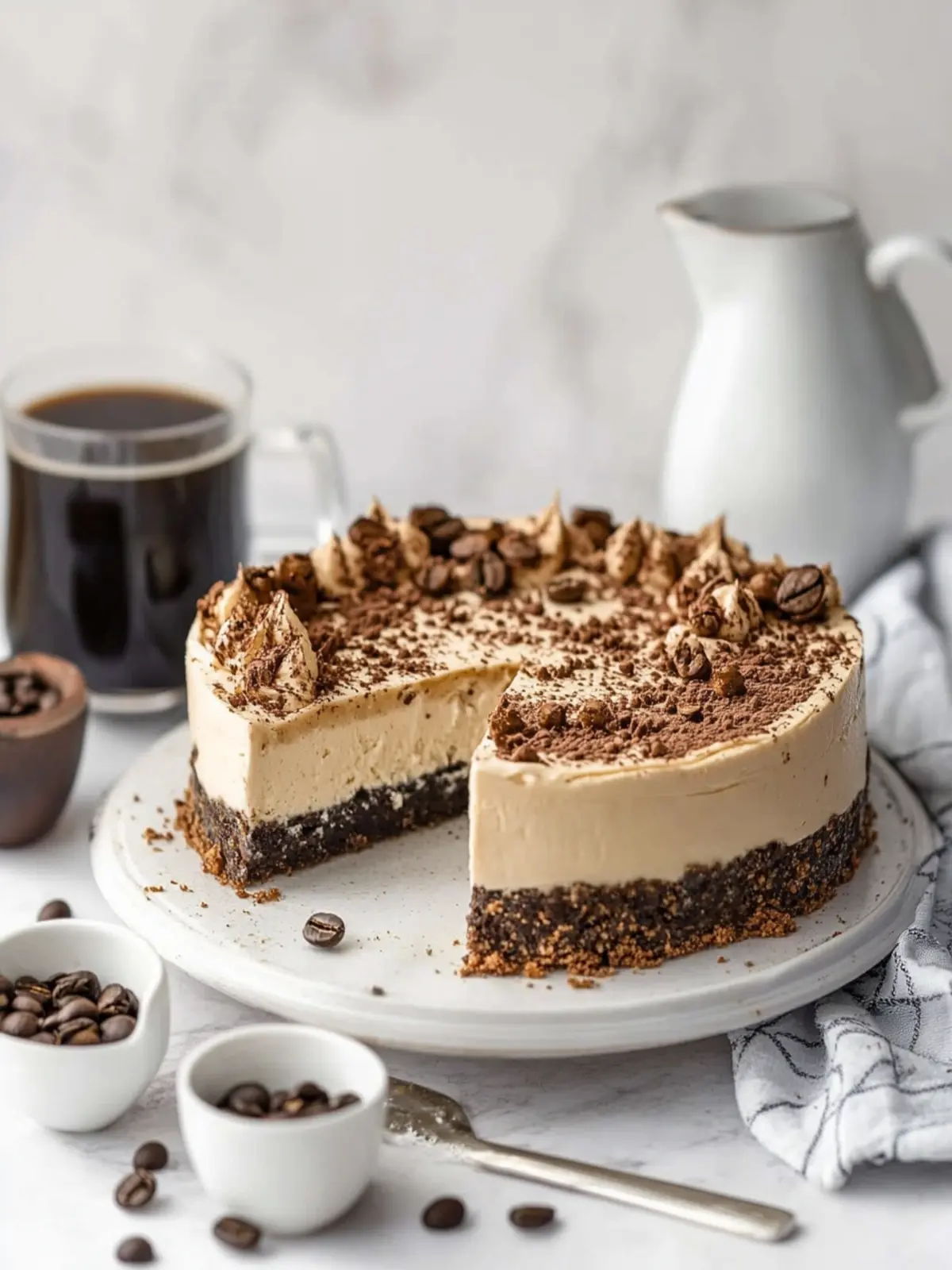 Indulge in Coffee Cheesecake with Decadent Ganache Bliss 3 Coffee Cheesecake