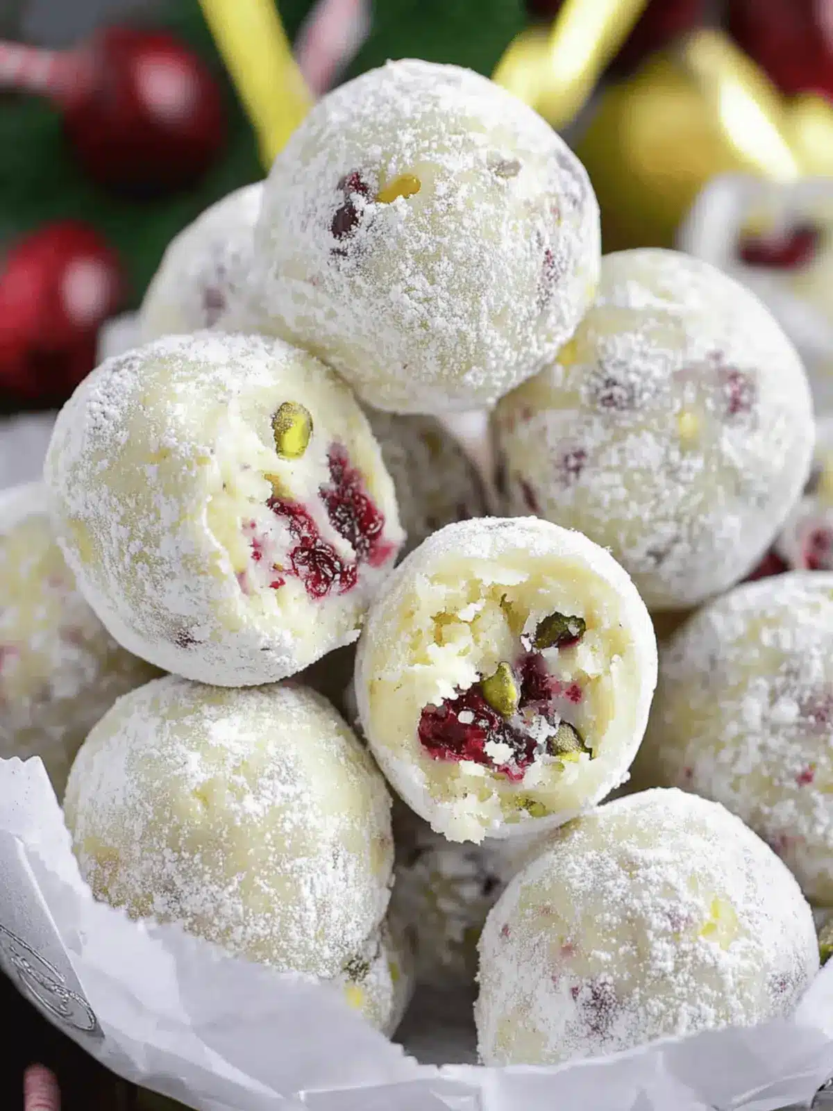 Cranberry Pistachio White Chocolate Truffles You'll Adore 4 Cranberry Pistachio White Chocolate Truffles