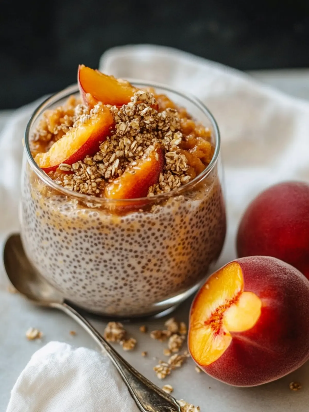 Decadent Peach Cobbler Chia Pudding You ll Crave Every Morning 2 Peach Cobbler Chia Pudding