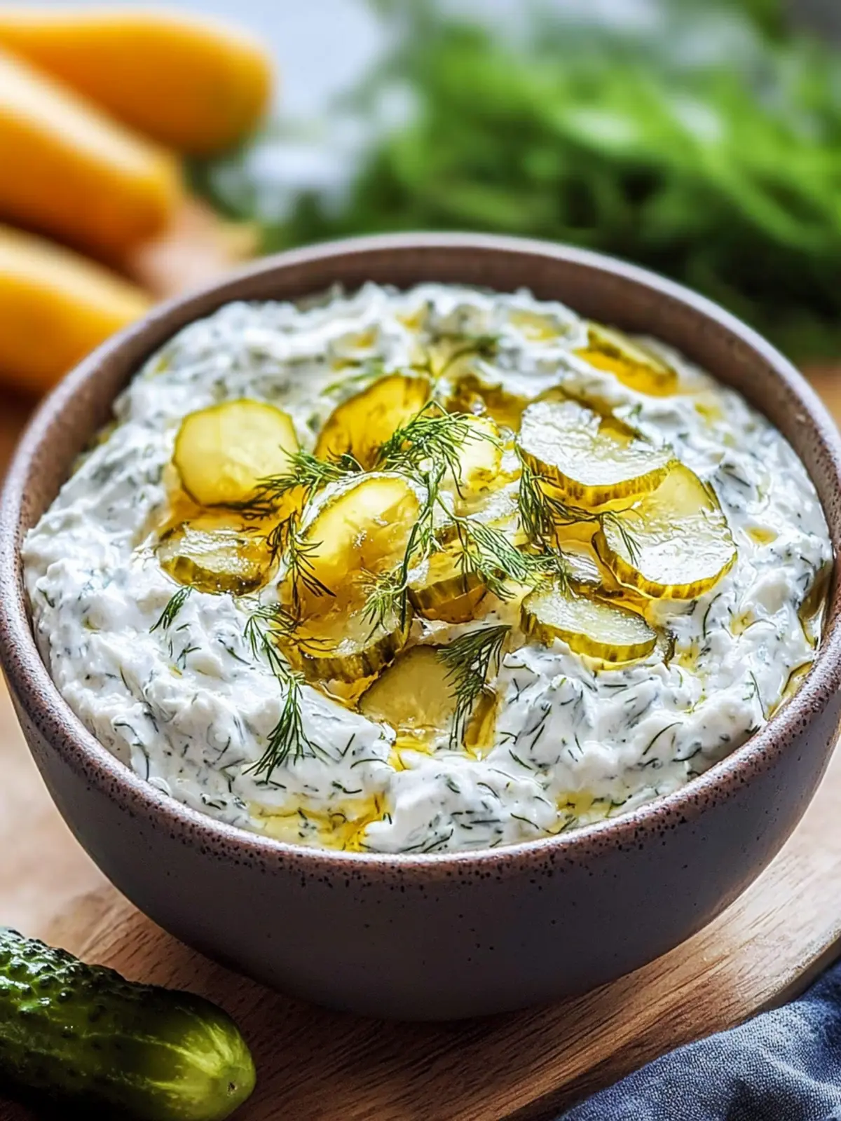 Creamy Cottage Cheese Dill Pickle Dip for Fresh Snacks 3 Cottage Cheese Dill Pickle Dip