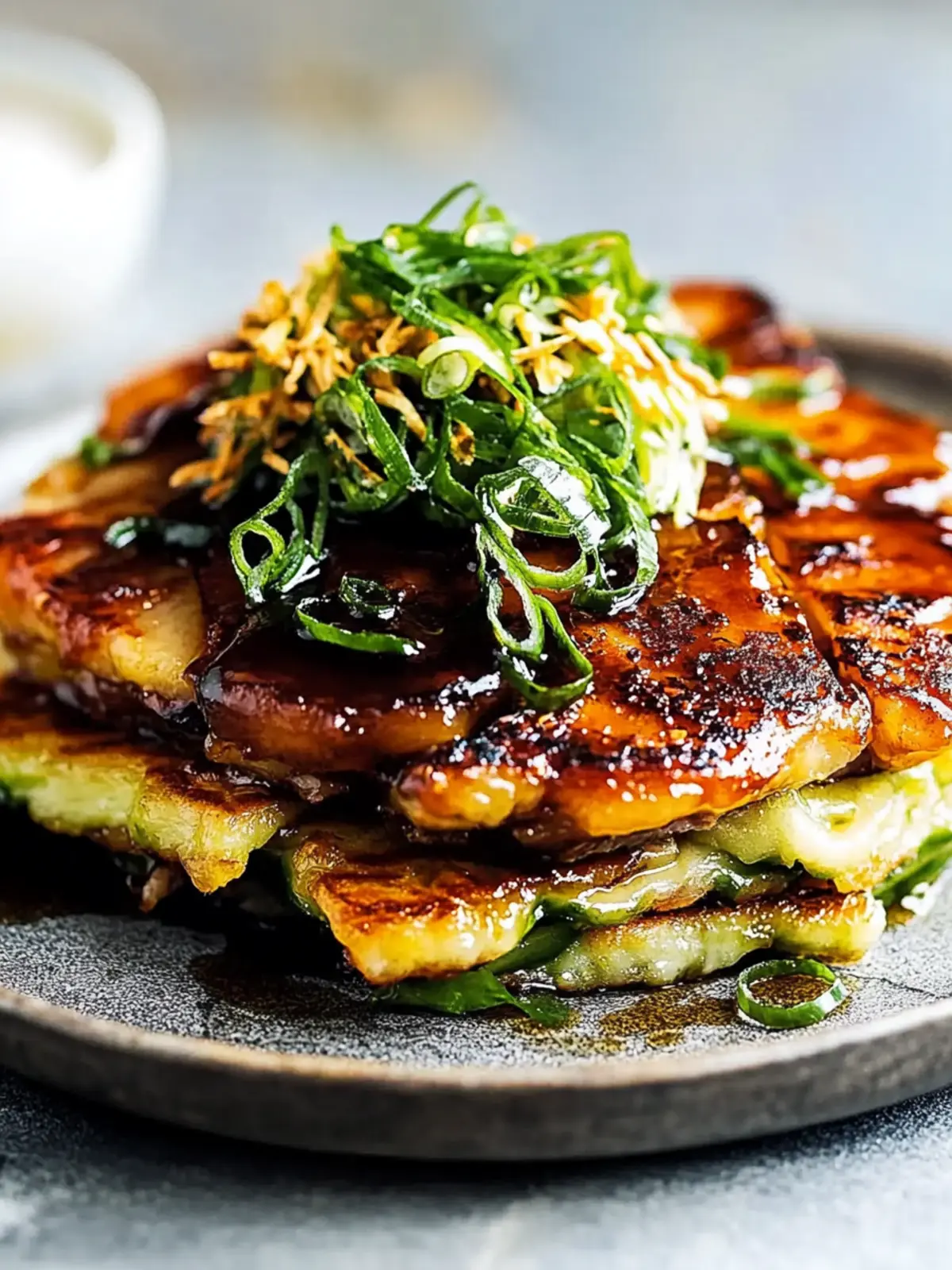 Savor Okonomiyaki with Sticky Soy Pork Belly Bliss 3 Okonomiyaki with sticky soy pork belly