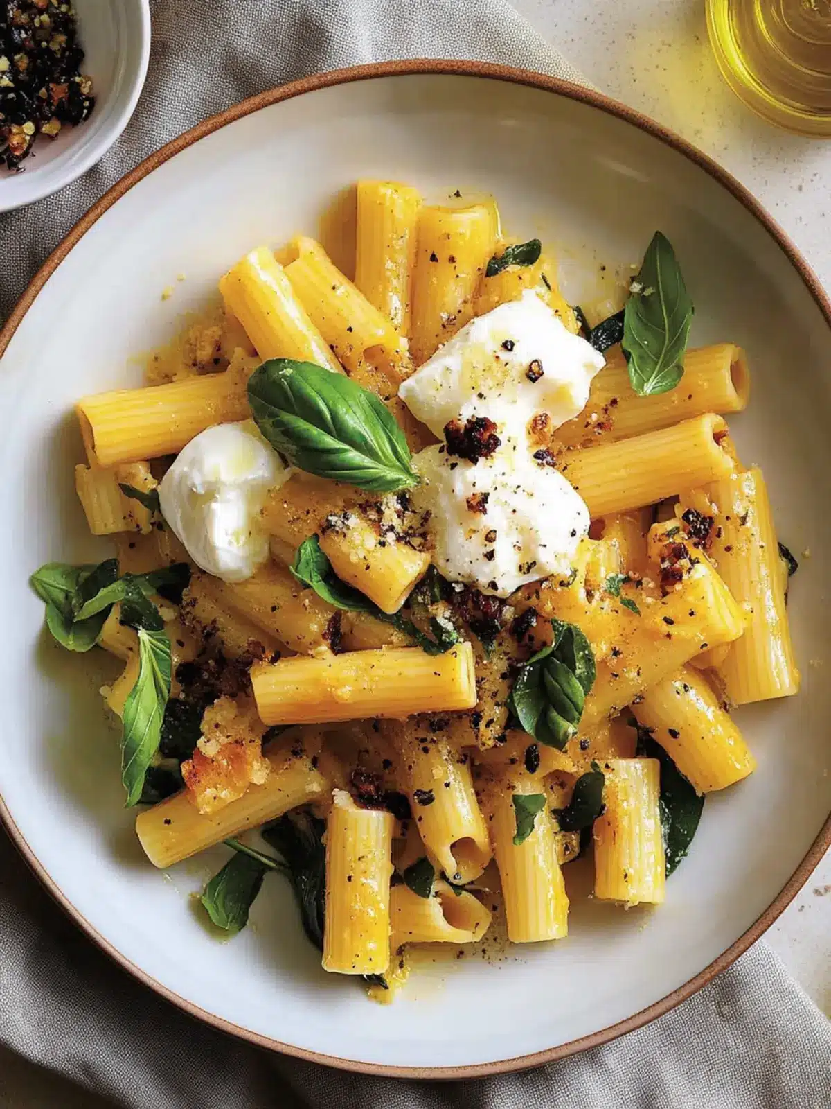 Burrata & Black Garlic Rigatoni: Comfort Food at Its Best 3 Burrata & black garlic rigatoni