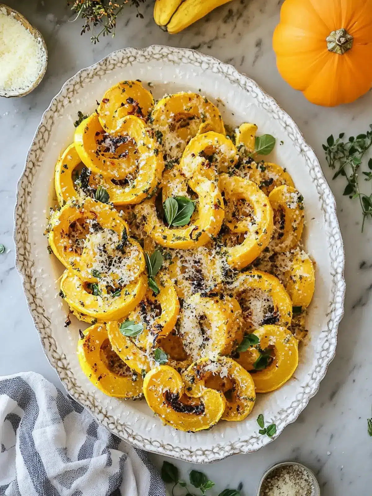 Savory Parmesan Roasted Delicata Squash You'll Crave! 3 Parmesan Roasted Delicata Squash