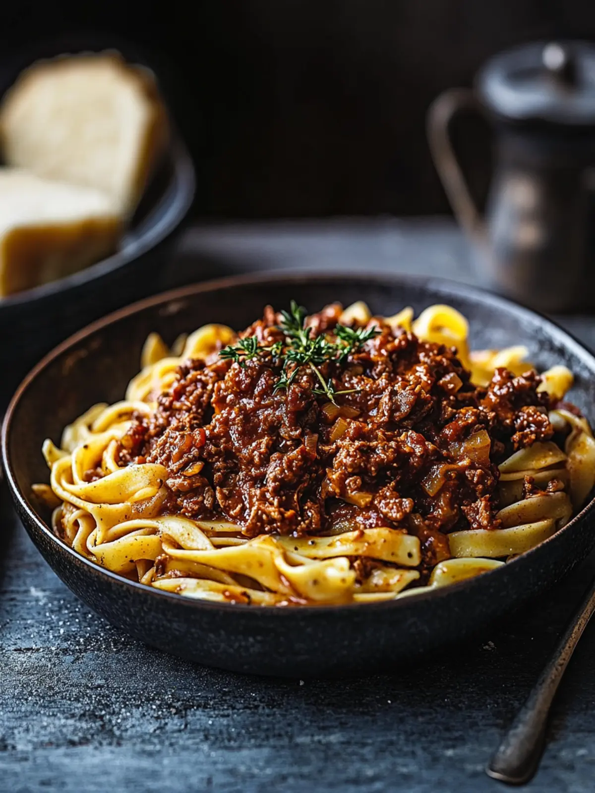 Savory Slow-Cooked Venison Mince Ragu Over Fresh Tagliatelle 2 Slow-cooked venison mince ragu