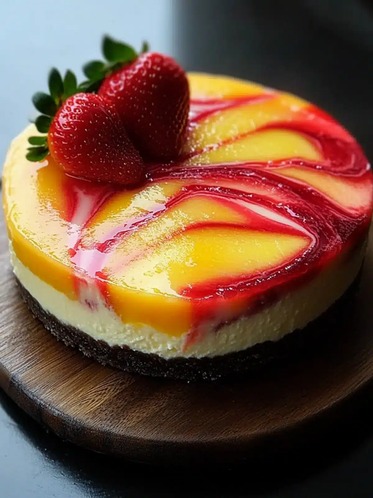 Delicious Strawberry Mango Swirl Cheesecake to Impress Friends 2 Strawberry Mango Swirl Cheesecake