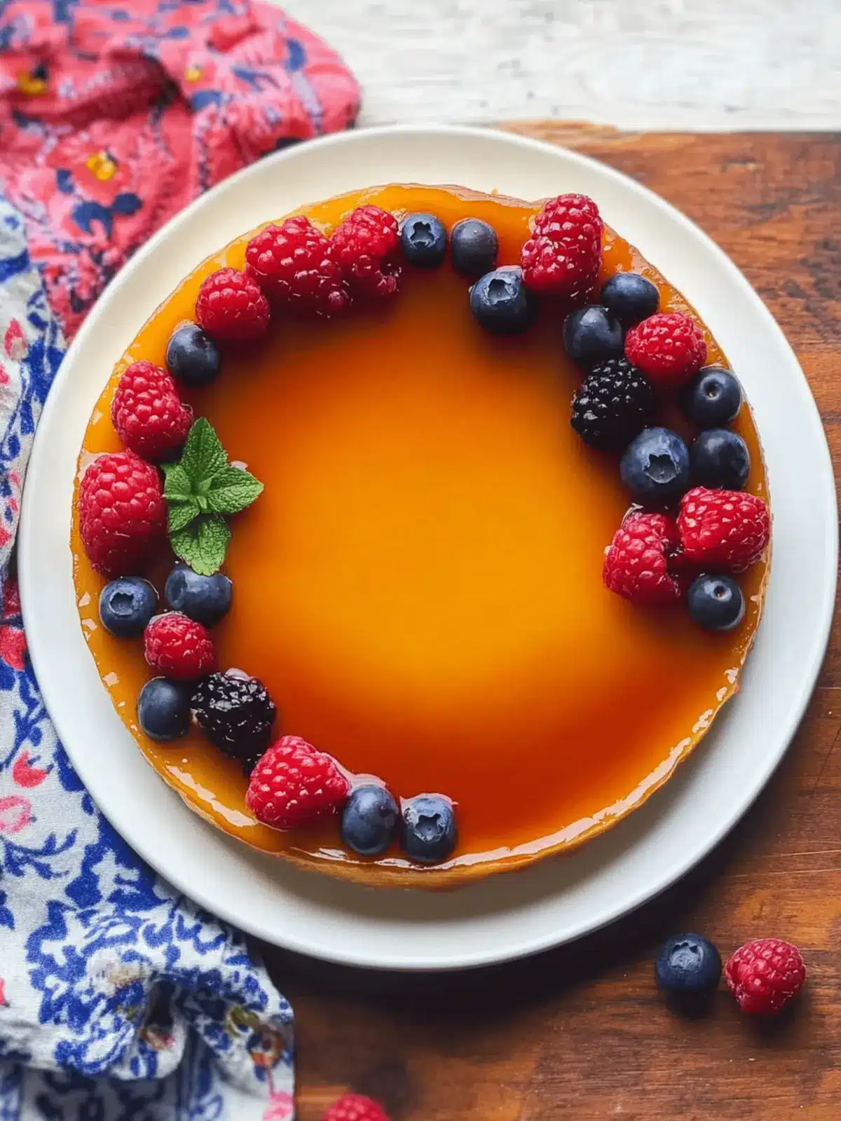 Classic Flan Topped with Fresh Berries for Sweet Perfection 4 Classic Flan Topped with Fresh Berries