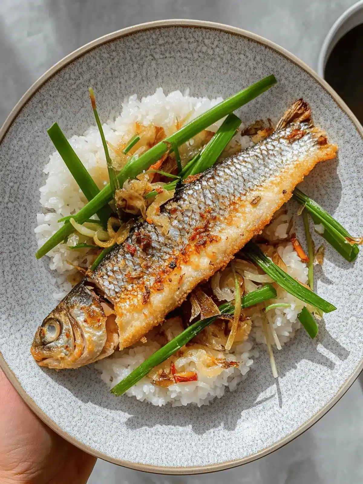 Savory Chinese Style Crispy Sea Bass with Ginger & Spring Onions 4 Chinese Style Crispy Sea Bass with Ginger & Spring Onions (Scallions)