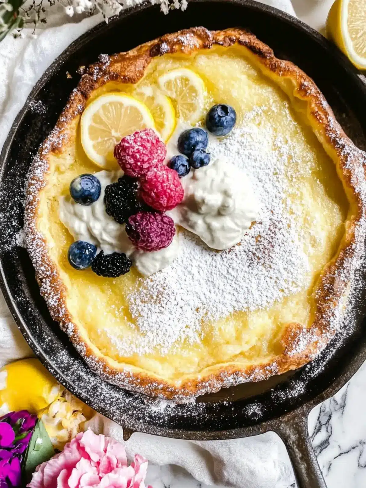 Lemony Dutch Baby Pancake with Lemon Curd: A Bright Delight 2 Lemony Dutch Baby Pancake with Lemon Curd
