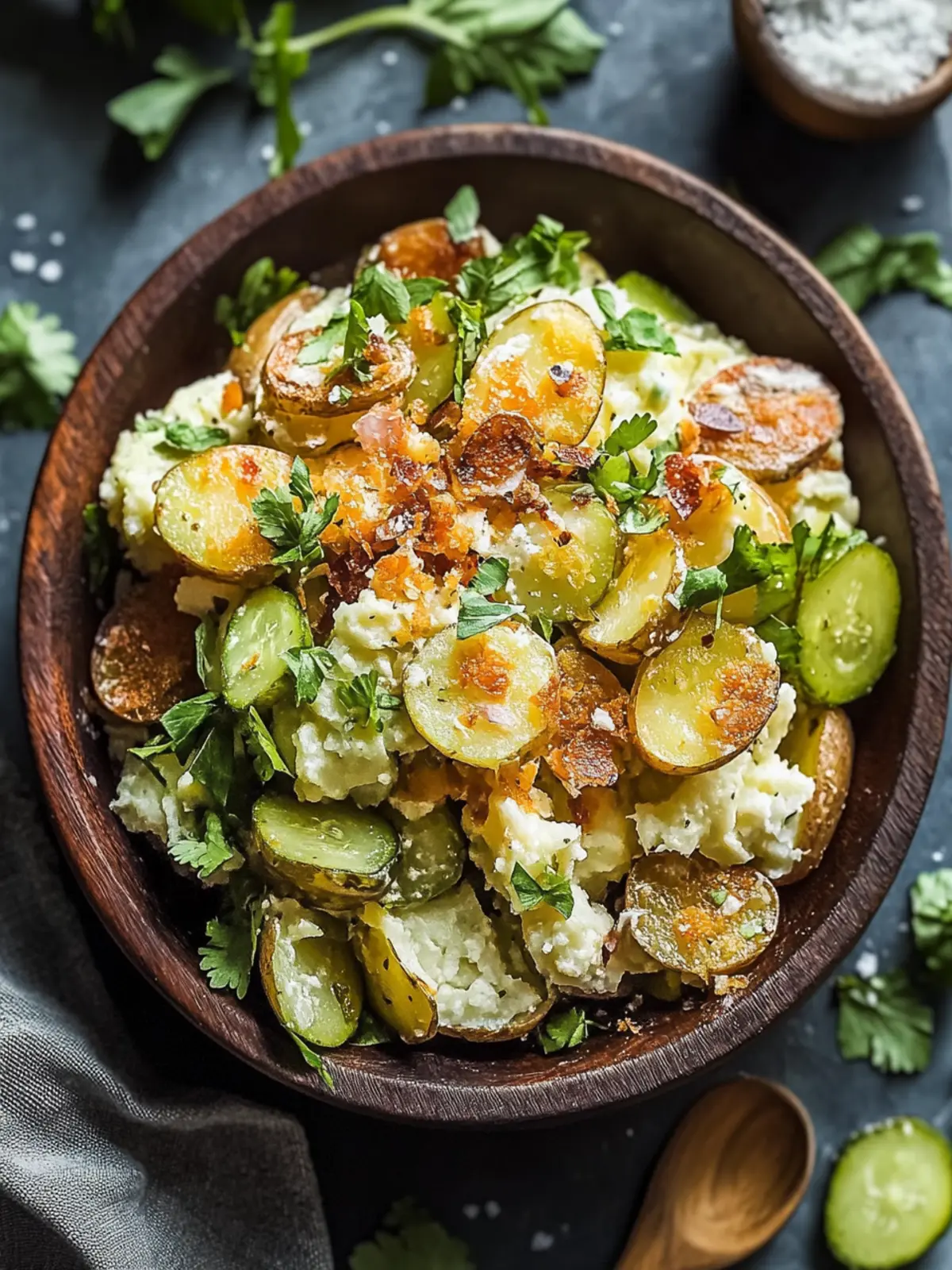 Crispy Smashed Potato Salad with Zesty Pickles You ll Love 4 Crispy Smashed Potato Salad with Zesty Pickles