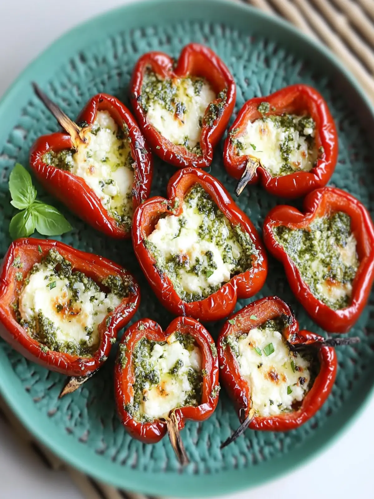 Delicious Roasted Red Peppers with Pesto and Goat Cheese Magic 2 Roasted Red Peppers with Pesto and Goat Cheese