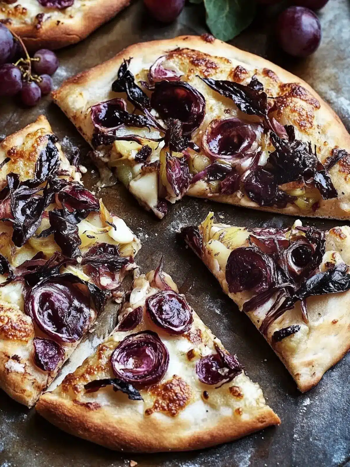 Roast Grape, Balsamic, and Radicchio Spelt Pizzas to Savor 2 Roast grape, balsamic and radicchio spelt pizzas
