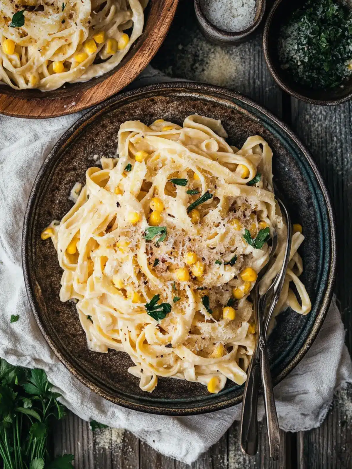 Creamy Corn Fettuccine That Will Brighten Your Dinner Table 3 Creamy Corn Fettuccine
