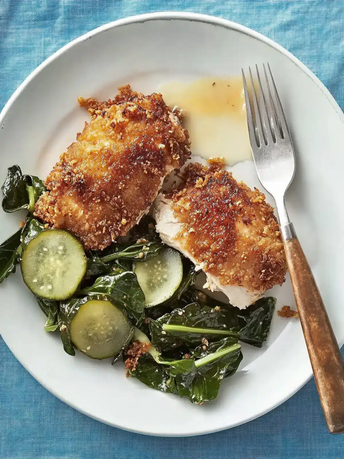Crispy Coconut Chicken with Zesty Pickled Pepper Collards 4 Coconut Chicken with Pickled Pepper Collards