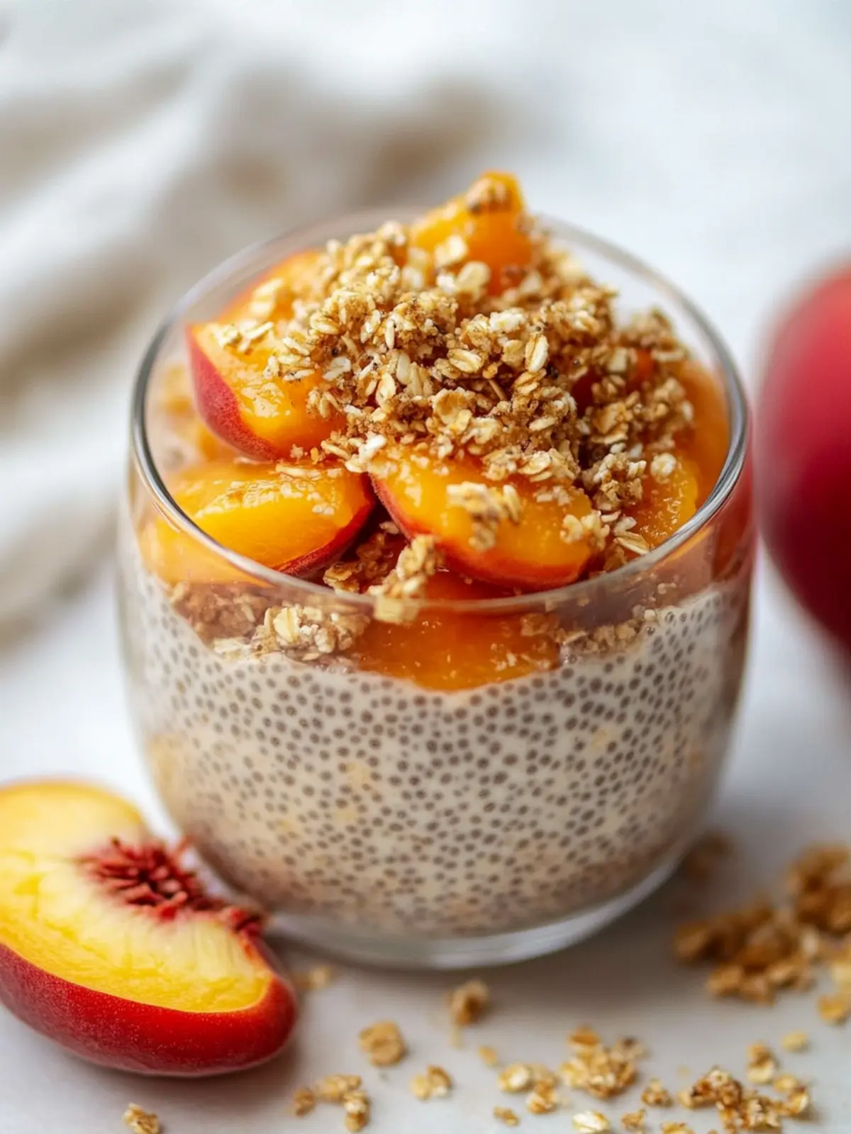Decadent Peach Cobbler Chia Pudding You ll Crave Every Morning 4 Peach Cobbler Chia Pudding