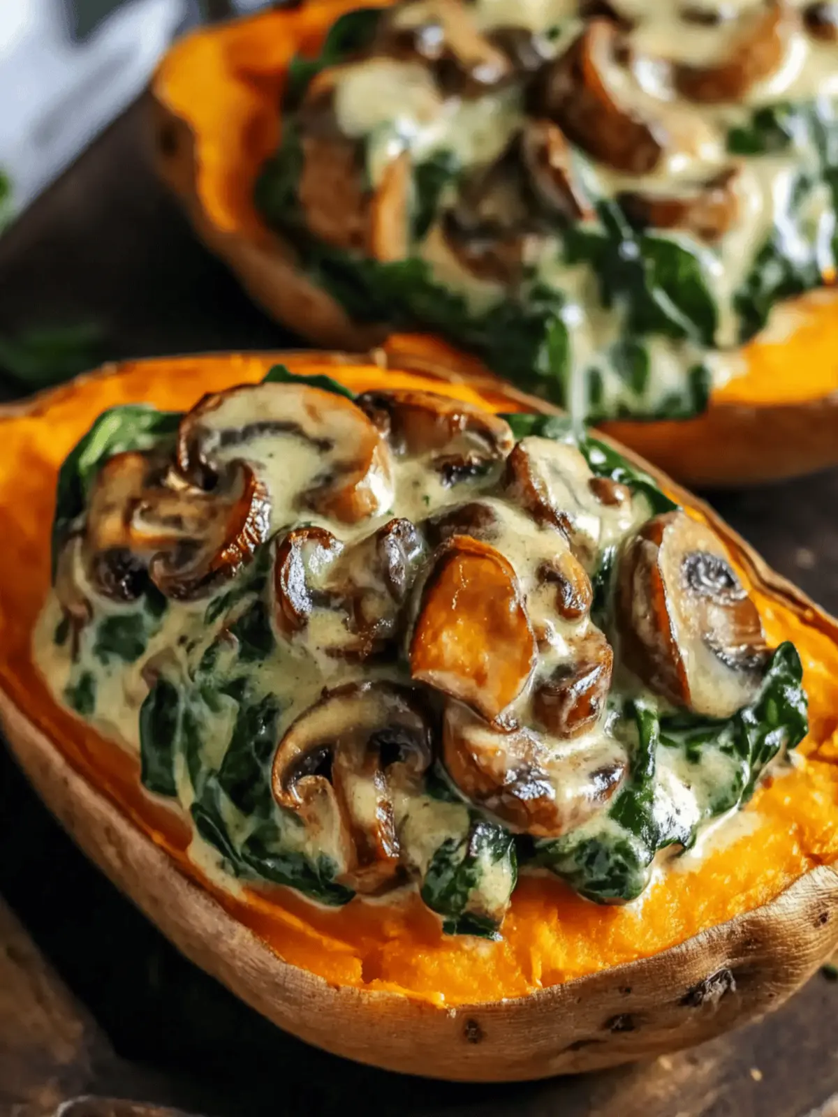 Creamy Mushroom and Spinach Stuffed Sweet Potatoes You ll Crave 2 Creamy Mushroom and Spinach Stuffed Sweet Potatoes