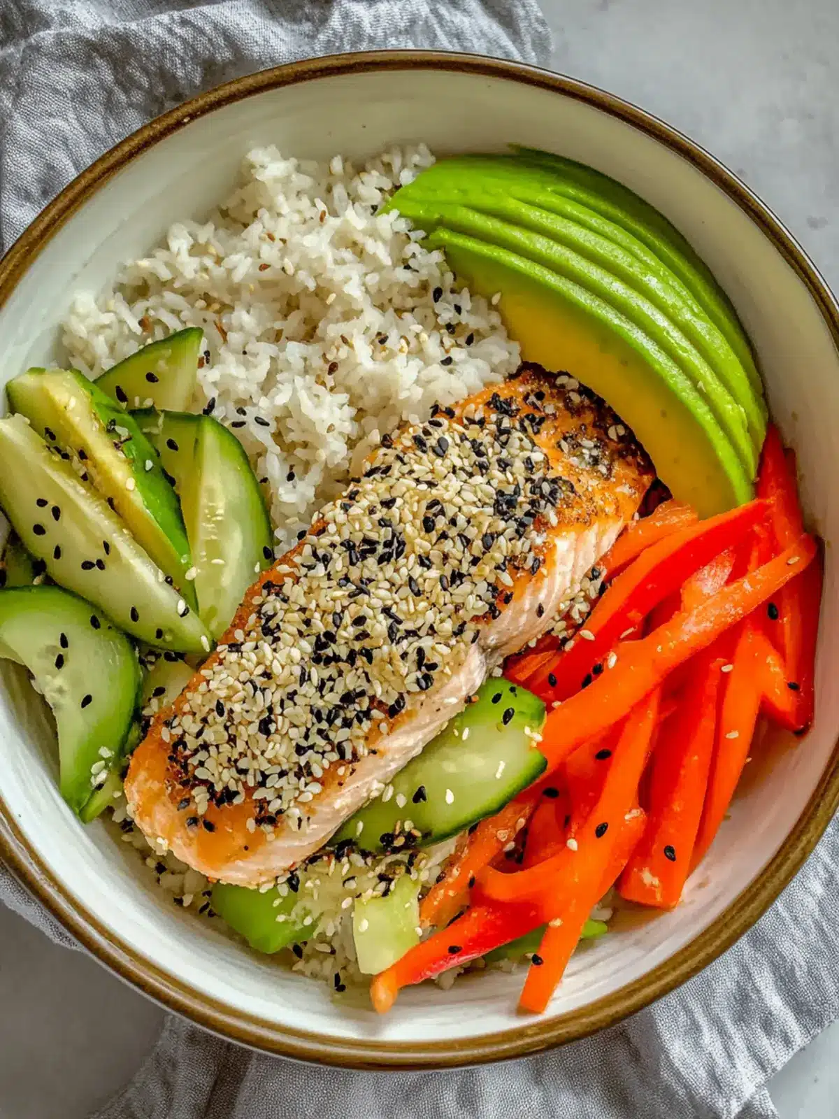 Savory Sesame Crusted Salmon Bowl Perfect for Quick Dinners 3 Sesame Crusted Salmon Bowl