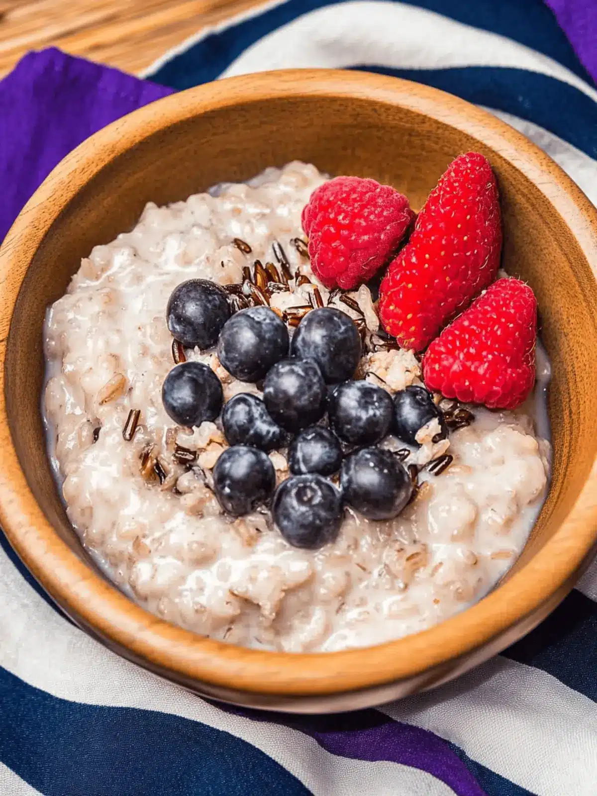 Creamy Wild Rice Pudding with Maple and Fresh Fruits 3 Wild Rice Pudding