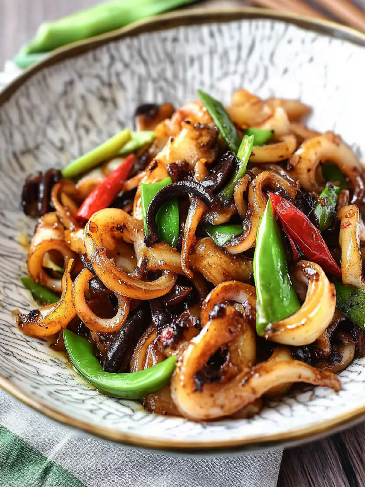Stir-Fried Squid with Black Bean Sauce: Quick and Delectable Delight 4 Stir-Fried Squid with Black Bean Sauce