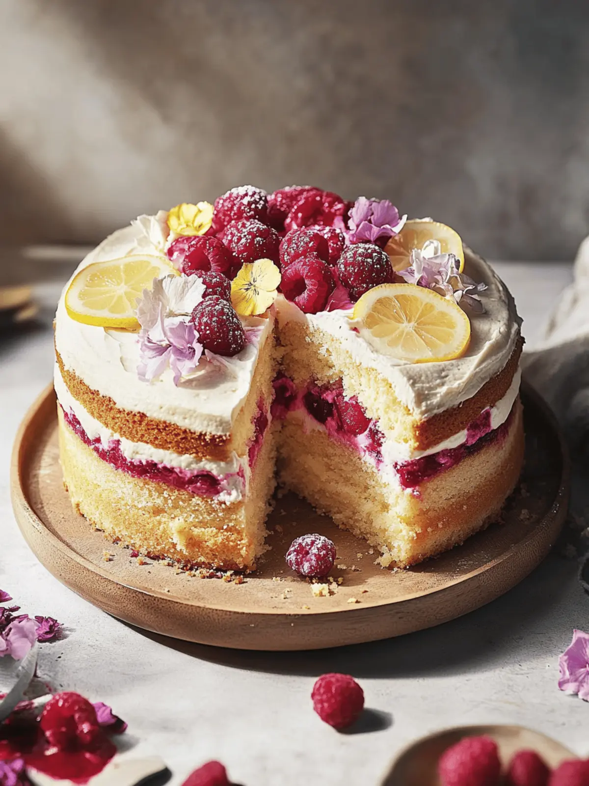 Deliciously Light Lemon Raspberry Cake for Any Occasion 3 Lemon Raspberry Cake
