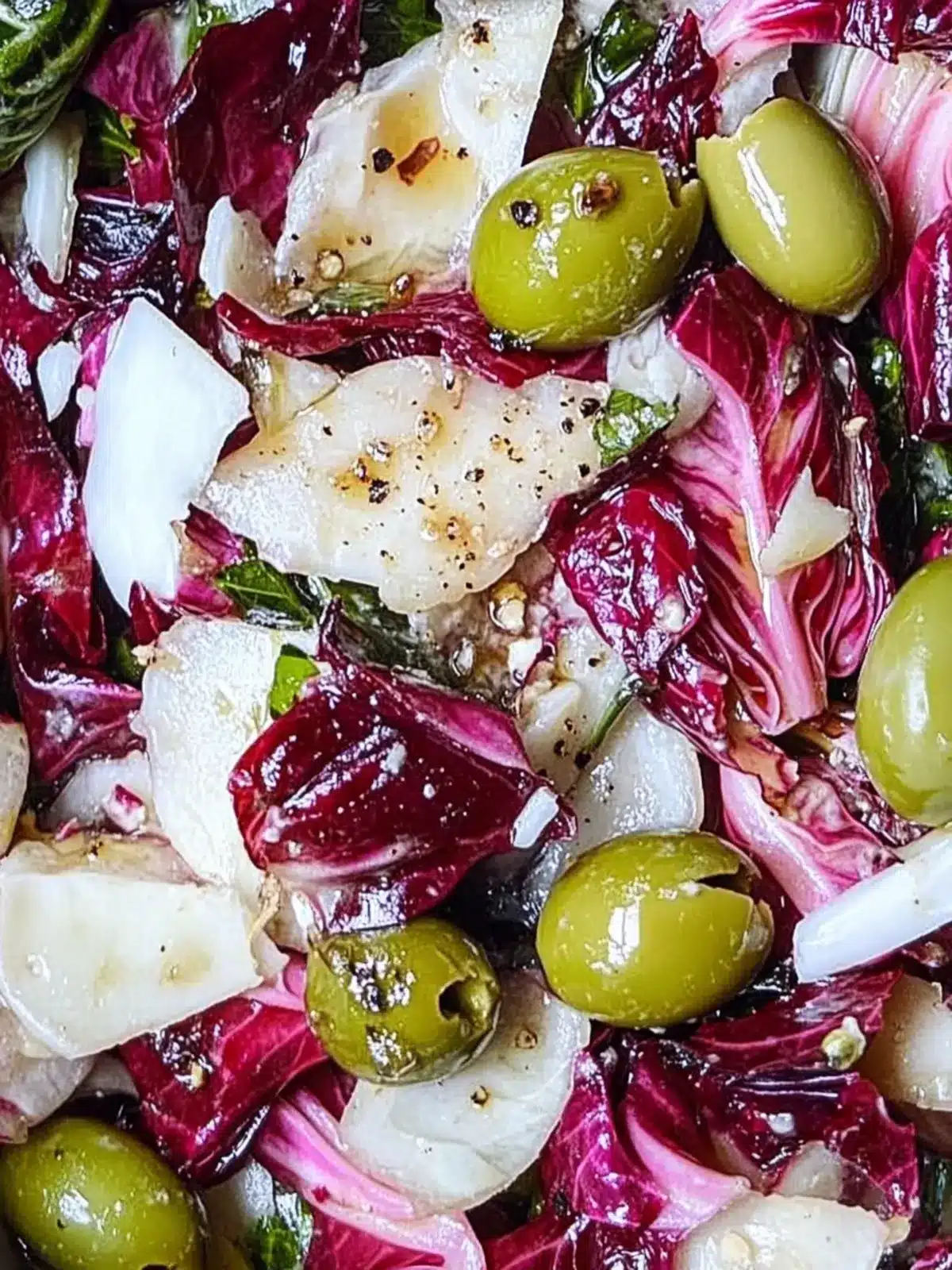 Zesty Radicchio Salad with Green Olives & Parmesan Magic 3 Radicchio Salad with Green Olives & Parmesan