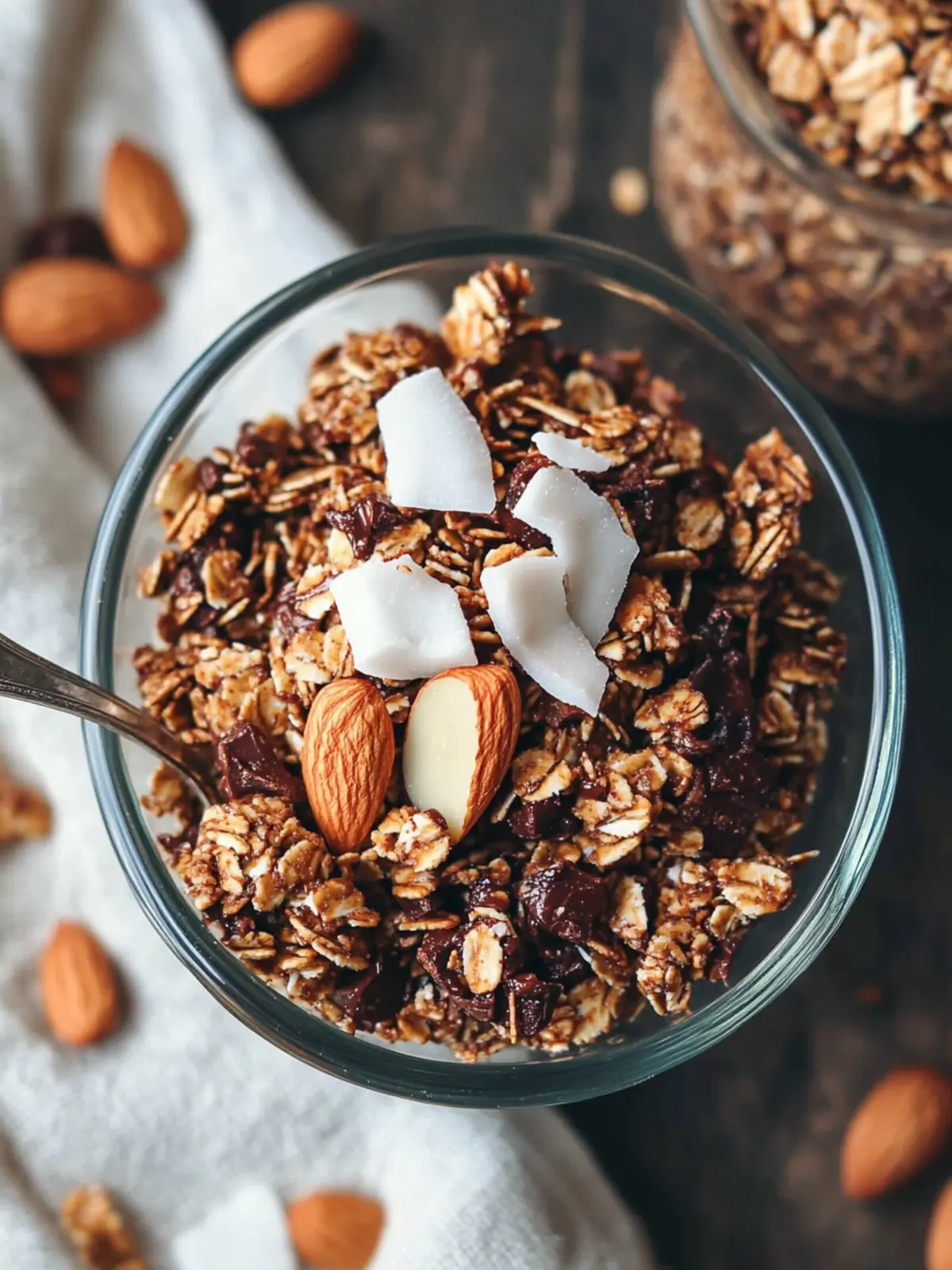 Indulge in Chunky Almond Coconut Chocolate Granola Delight 4 Chunky Almond Coconut Chocolate Granola