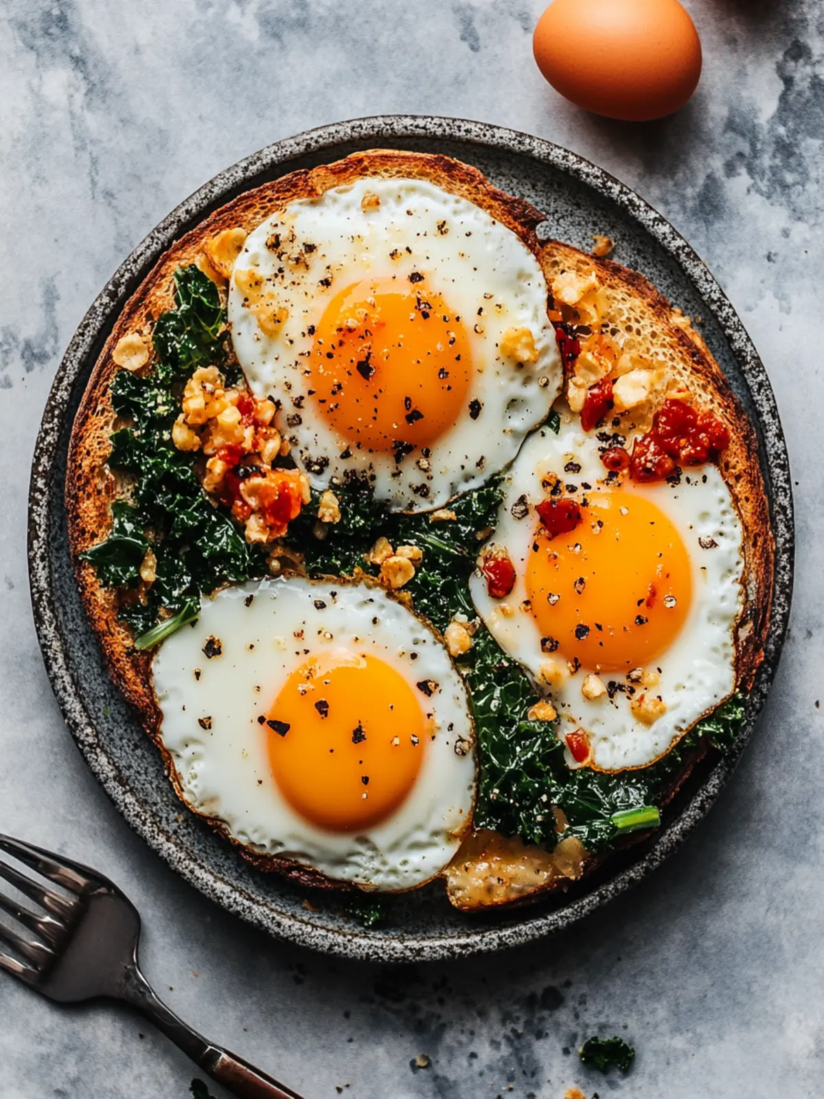 Chili Crisp and Kale Cream Fried Eggs for a Cozy Breakfast 3 Chili Crisp and Kale Cream Fried Eggs