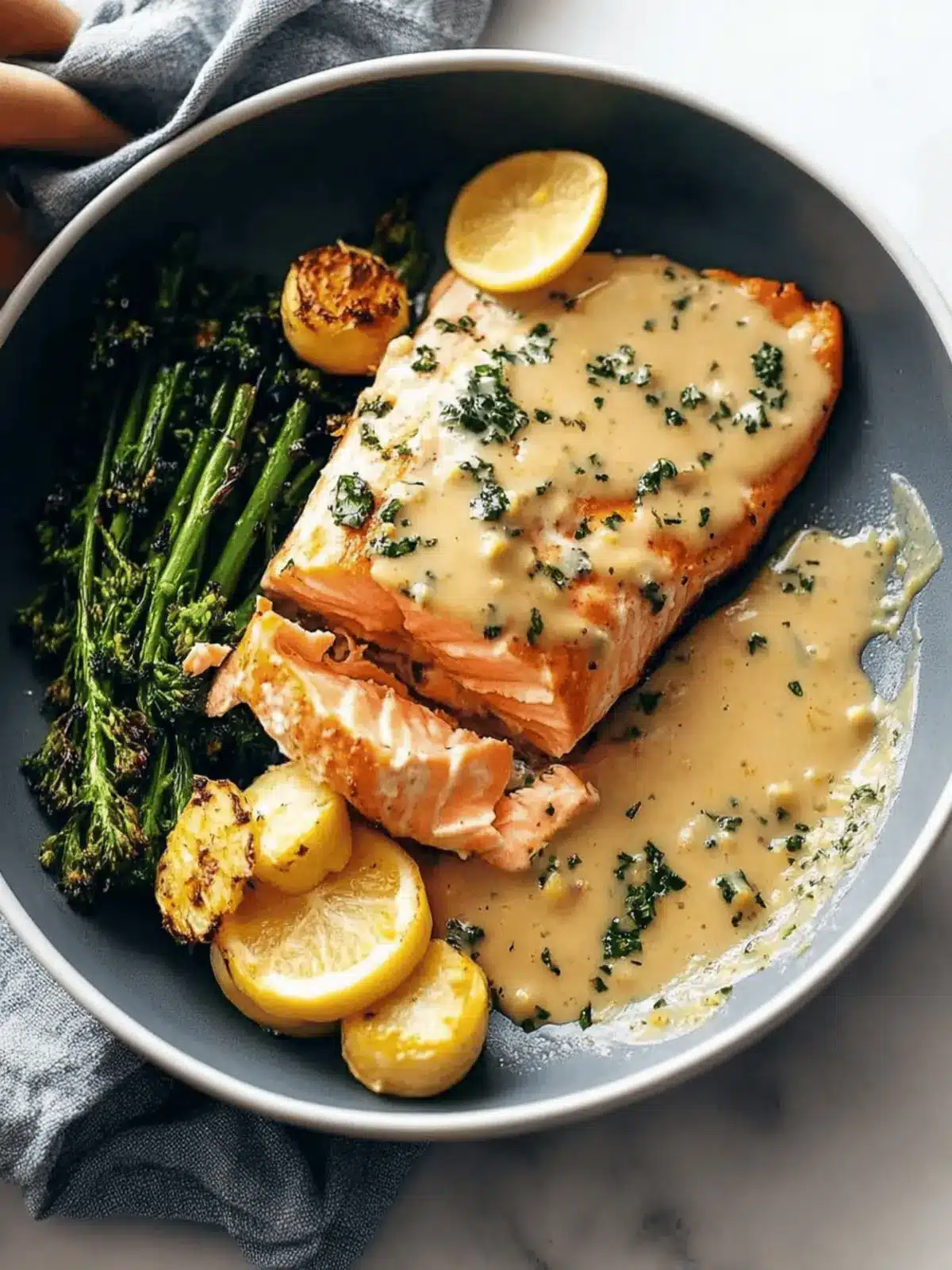 Baked Salmon with Amazing Lemon Sauce for a Bistro Night In 2 Baked Salmon with Amazing Lemon Sauce