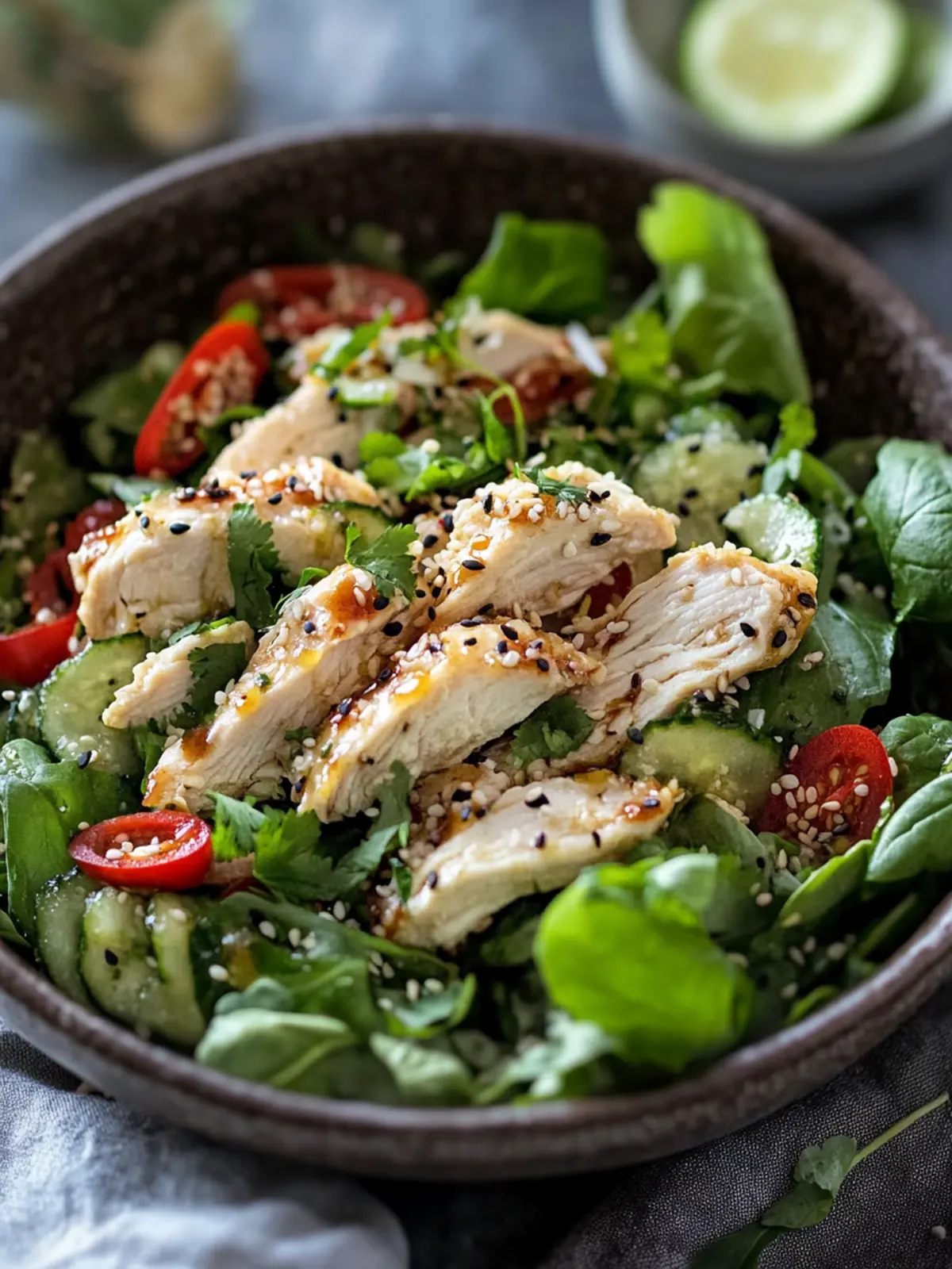Poached Coconut Chicken Sesame Salad for a Fresh Flavor Boost 2 Poached Coconut Chicken Sesame Salad