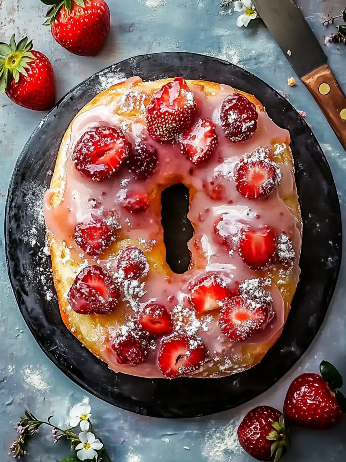 Glazed Strawberry Jam Donut Focaccia: A Sweet Brunch Treat 3 Glazed Strawberry Jam Donut Focaccia