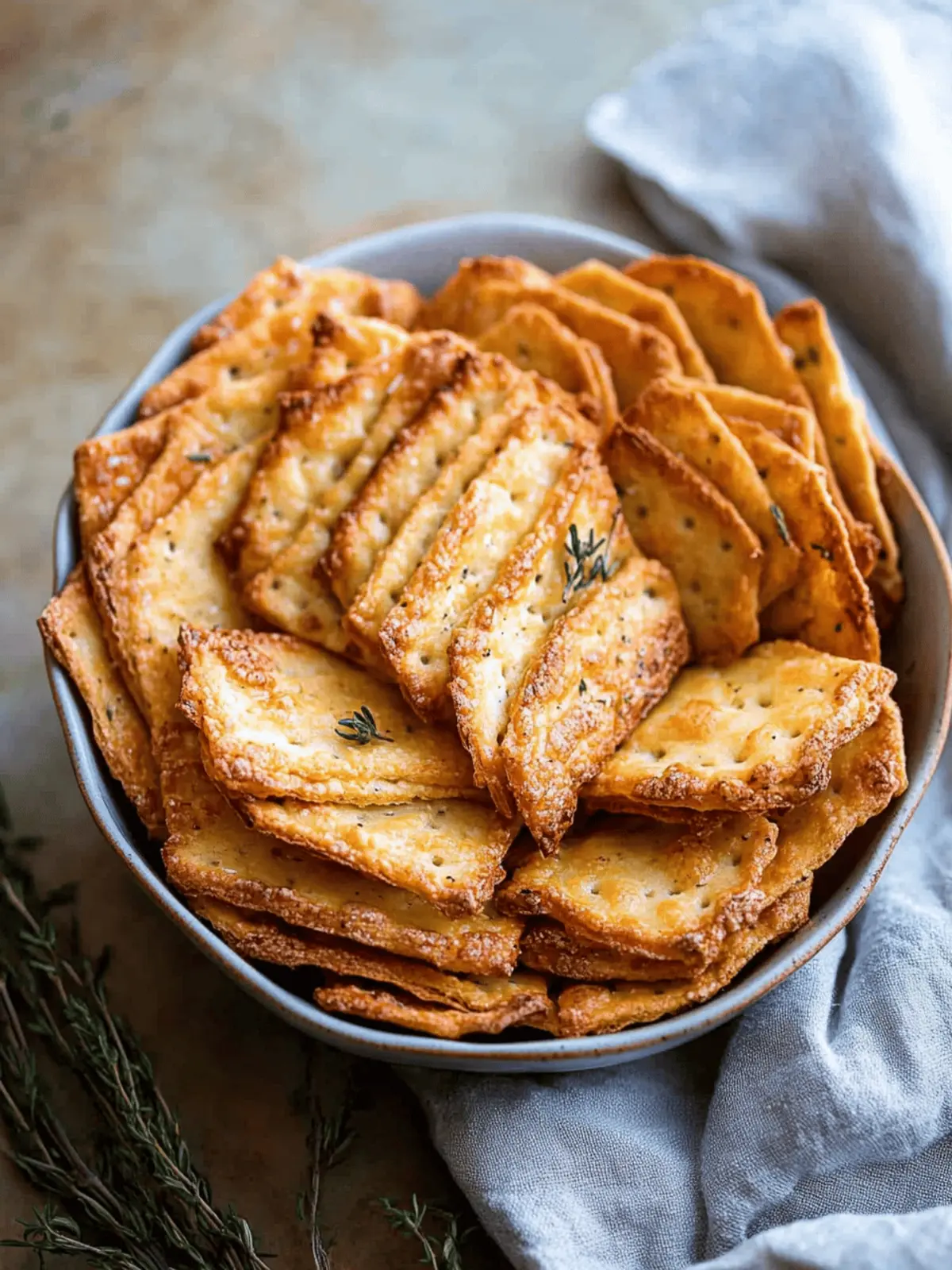 Homemade Cheese Crackers with Rosemary for Irresistible Snacking 4 Homemade Cheese Crackers