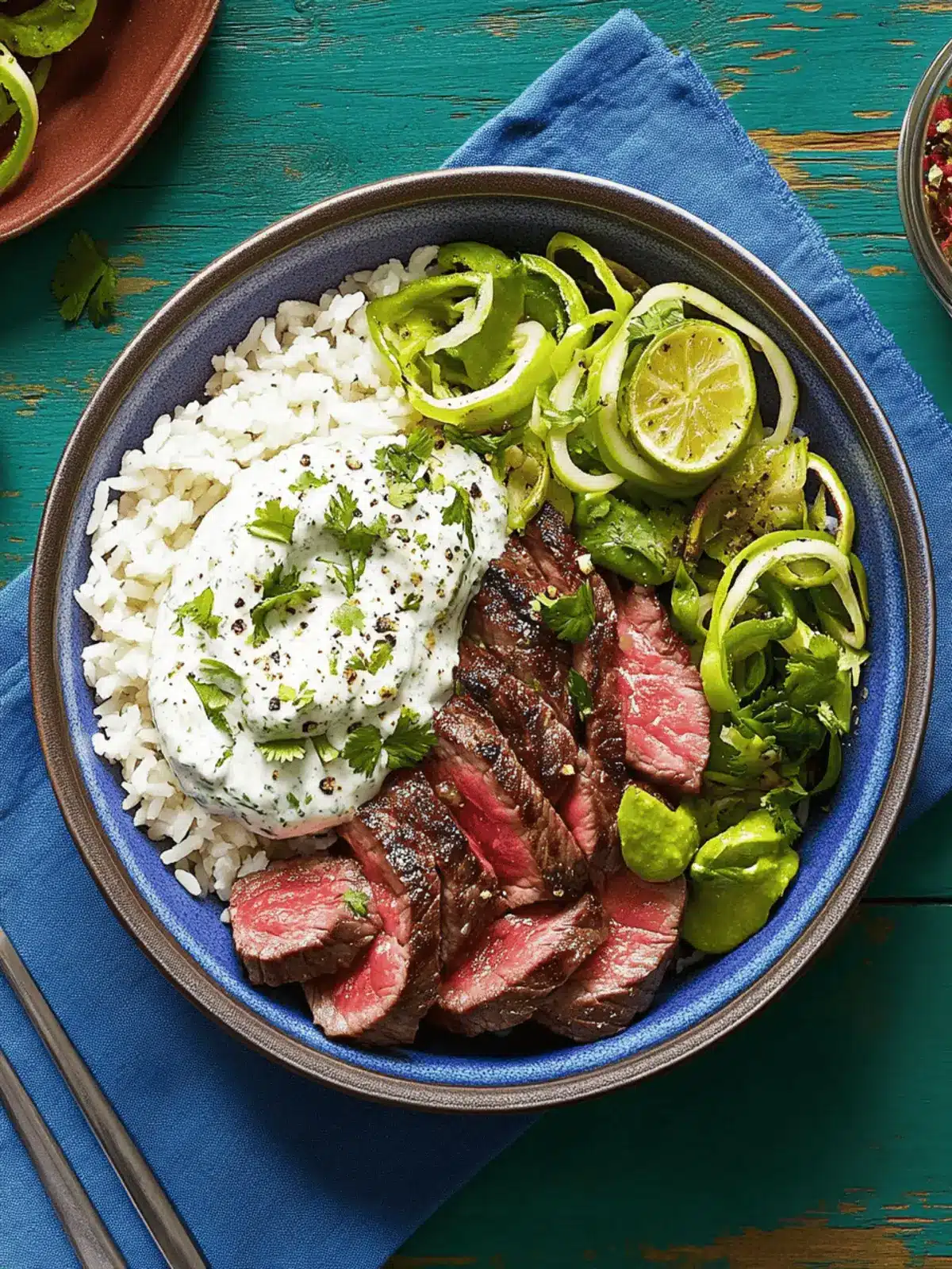 Creamy Cilantro Steak Bowl: A Flavor-Packed Family Favorite 4 Creamy Cilantro Steak Bowl
