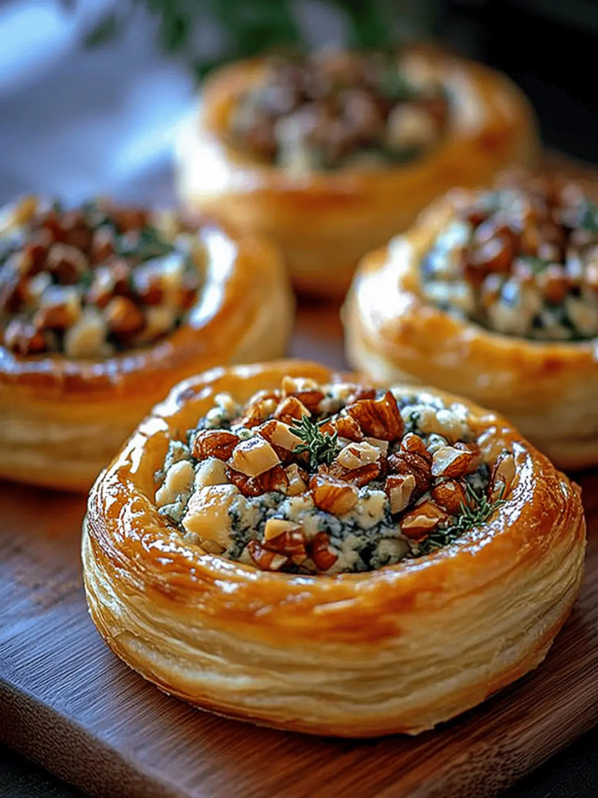 Irresistible Blue Cheese Walnut Thyme Puff Pastry Twirl Recipe 3 Blue Cheese Walnut Thyme Puff Pastry Twirl