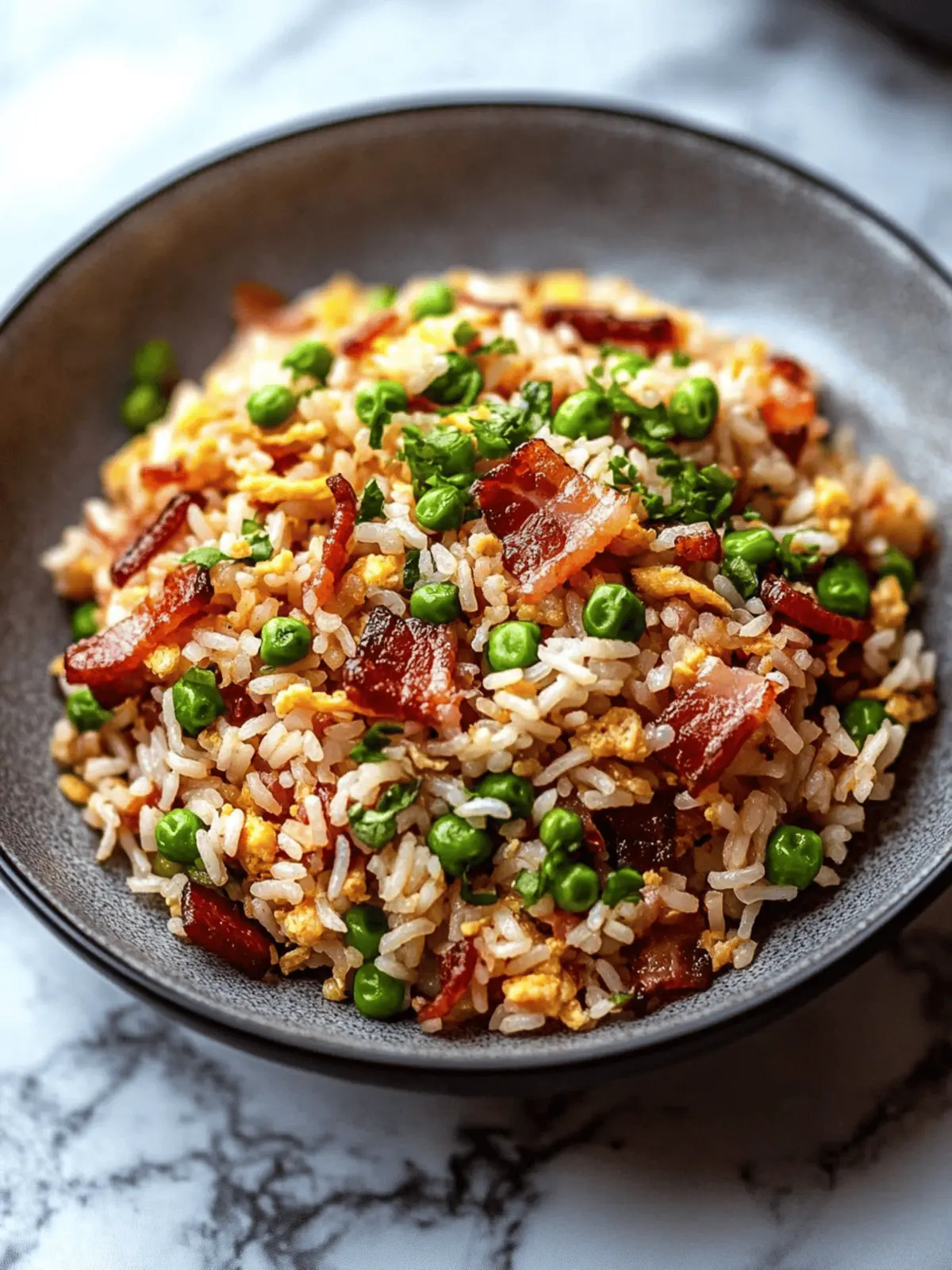 Savory Bacon Fried Rice: Quick Comfort with Custom Flavor! 2 Bacon Fried Rice