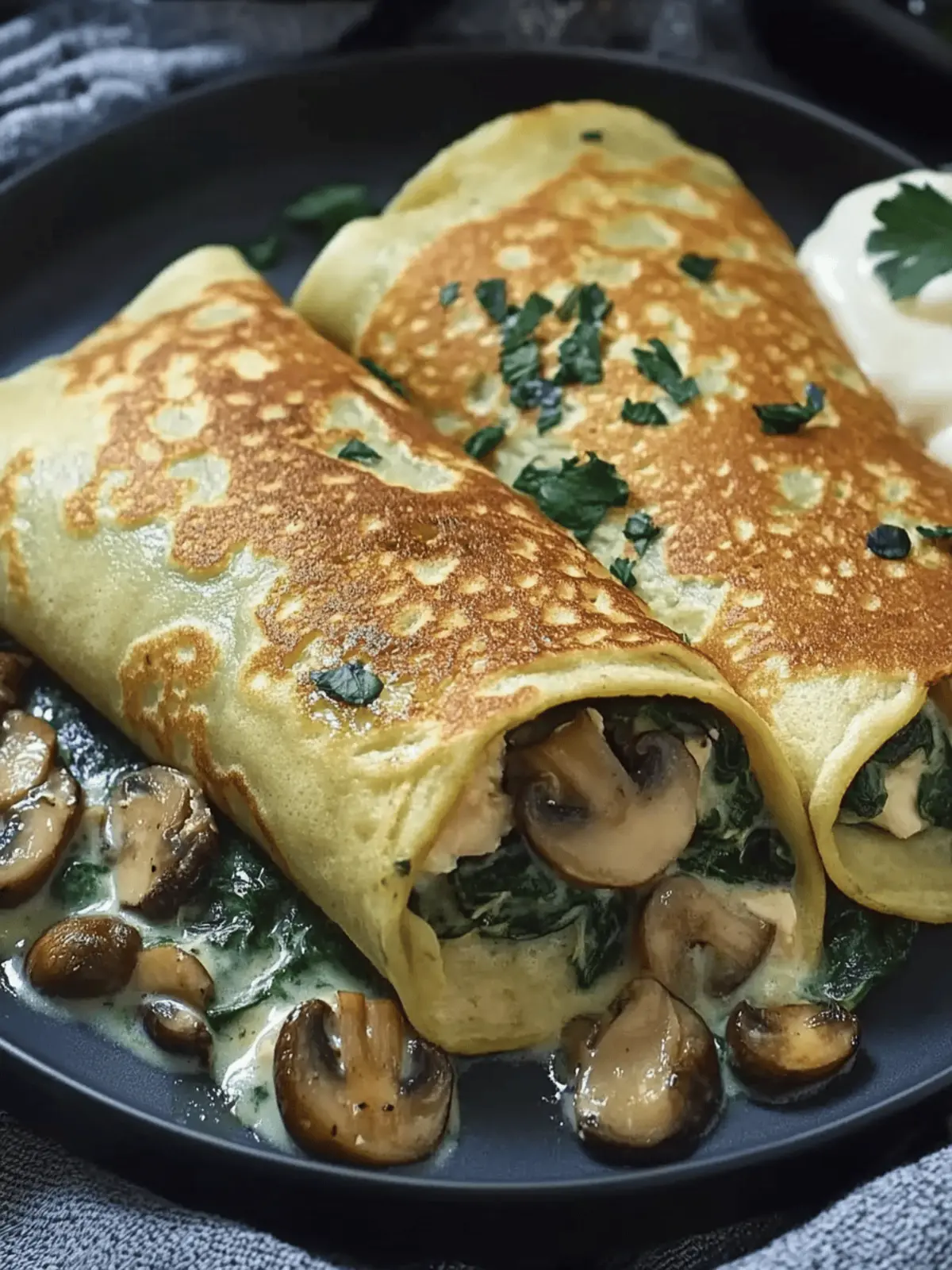 Savory Spinach Mushroom Chicken Crepes for Cozy Brunch Magic 3 Savory Spinach Mushroom Chicken Crepes for Cozy Brunch Magic