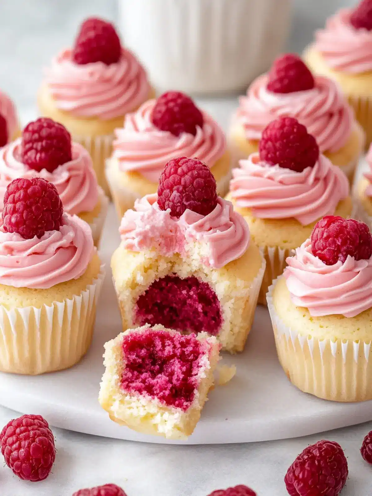 Irresistible Raspberry Cupcakes with Jam Surprise Center 3 Raspberry Cupcakes