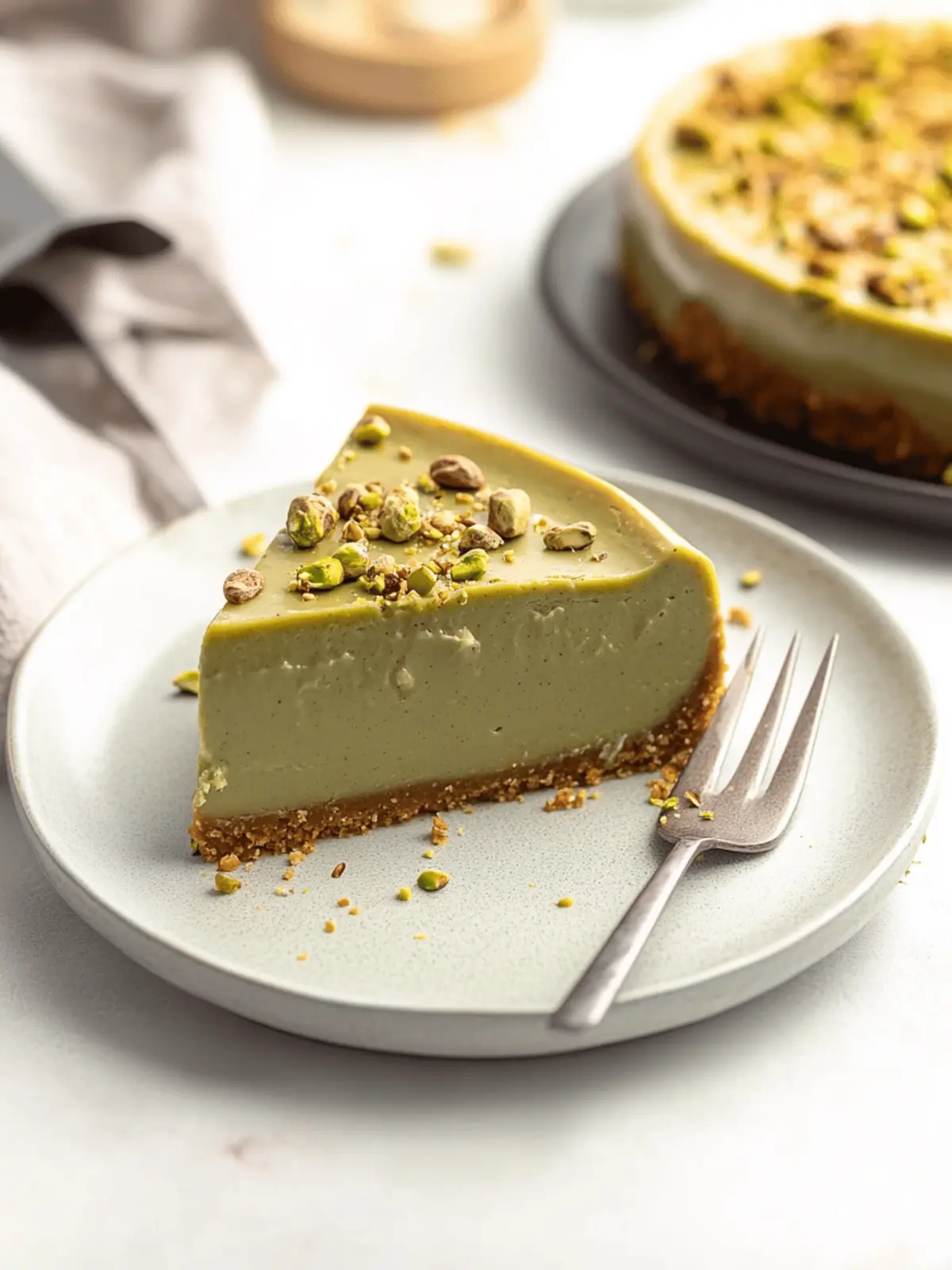 Decadent Pistachio Cheesecake with Crunchy Topping Delight 3 Pistachio Cheesecake With Pistachio Topping