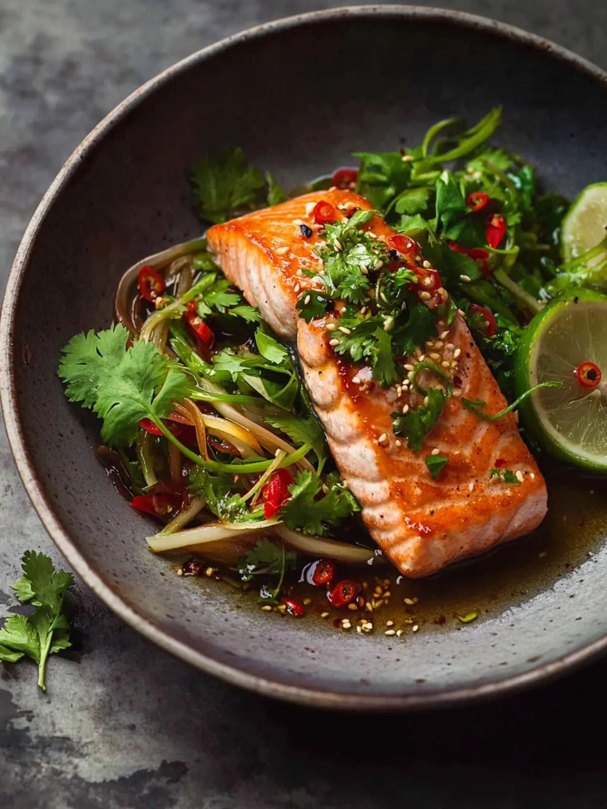 Savory Asian Salmon & Nam Prik Dressing for a Fresh Feast 3 Asian Salmon & Nam Prik Dressing