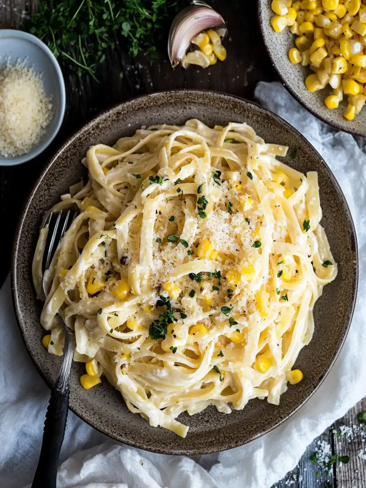 Creamy Corn Fettuccine That Will Brighten Your Dinner Table 2 Creamy Corn Fettuccine