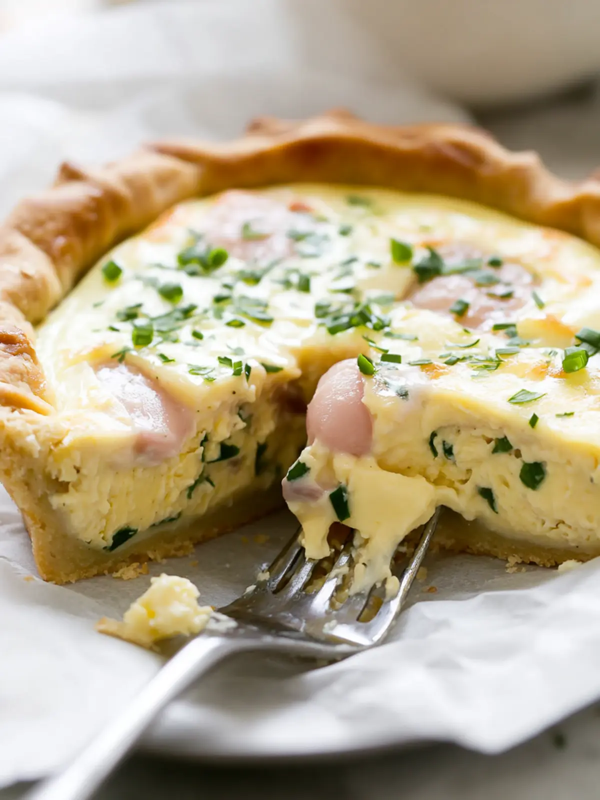 Savory Eggs Benedict Quiche with Creamy Hollandaise Sauce 3 Eggs Benedict Quiche with Hollandaise Sauce