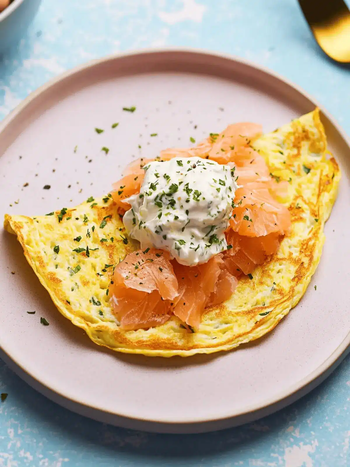 Savory Omelet with Salmon & Cream Cheese in Just 5 Minutes 4 Savory Omelet with Salmon & Cream Cheese in Just 5 Minutes