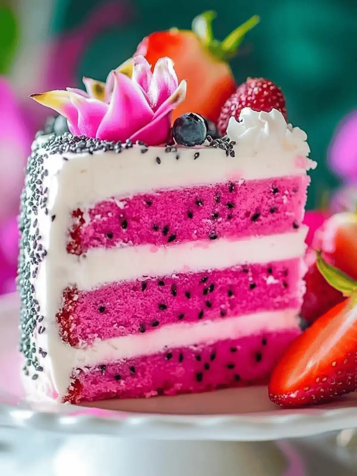 Pink Dragon Fruit Layer Cake: A Joyful Gluten-Free Delight 2 Pink Dragon Fruit Layer Cake