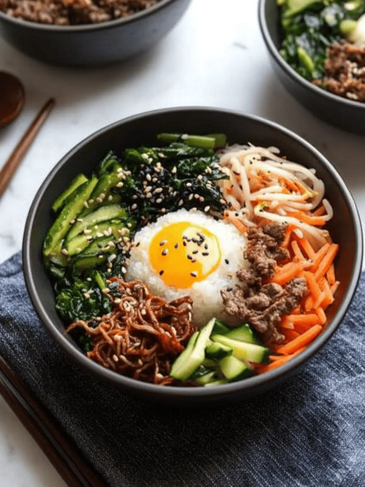 Savory Bibimbap Recipe: Korean Rice Bowl with Veggies Delight 3 Savory Bibimbap Recipe: Korean Rice Bowl with Veggies Delight