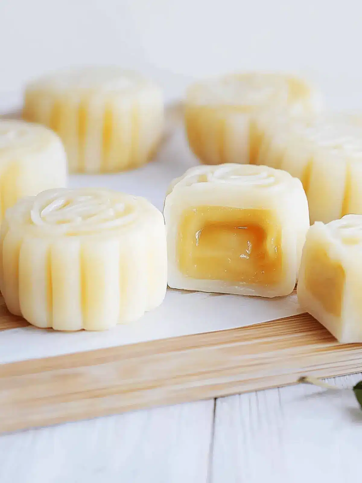 Lemon Snow Skin Mooncakes with Irresistible Curd Lava Filling 3 Lemon Snow Skin Mooncakes with Lemon Curd Lava Filling