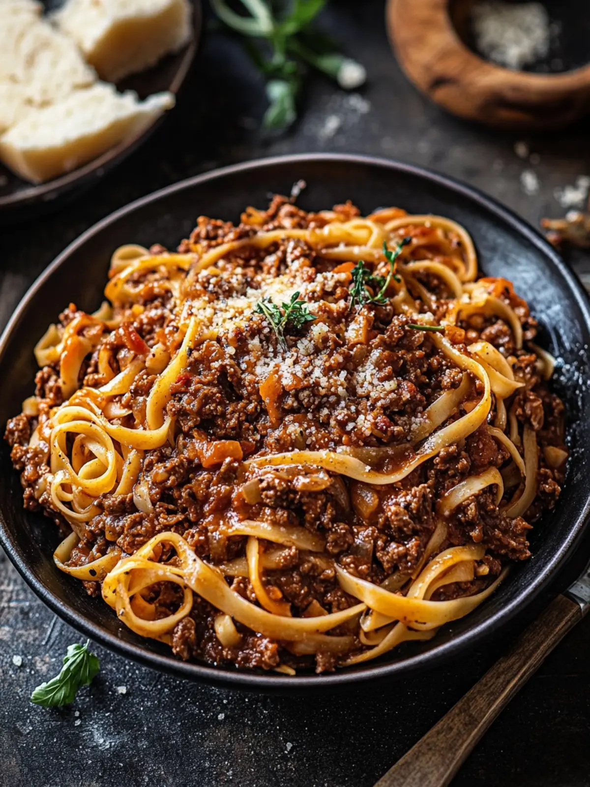 Flavorful Slow-Cooked Venison Mince Ragu Over Tagliatelle 3 Slow-cooked venison mince ragu
