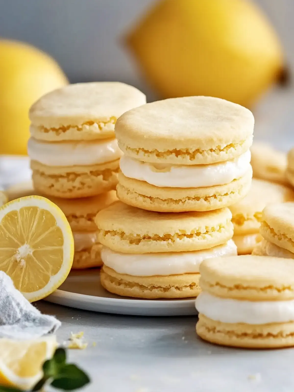 Shortbread Biscuits Sandwiched with Luscious Lemon Icing 4 Shortbread Biscuits Sandwiched with Lemon Icing