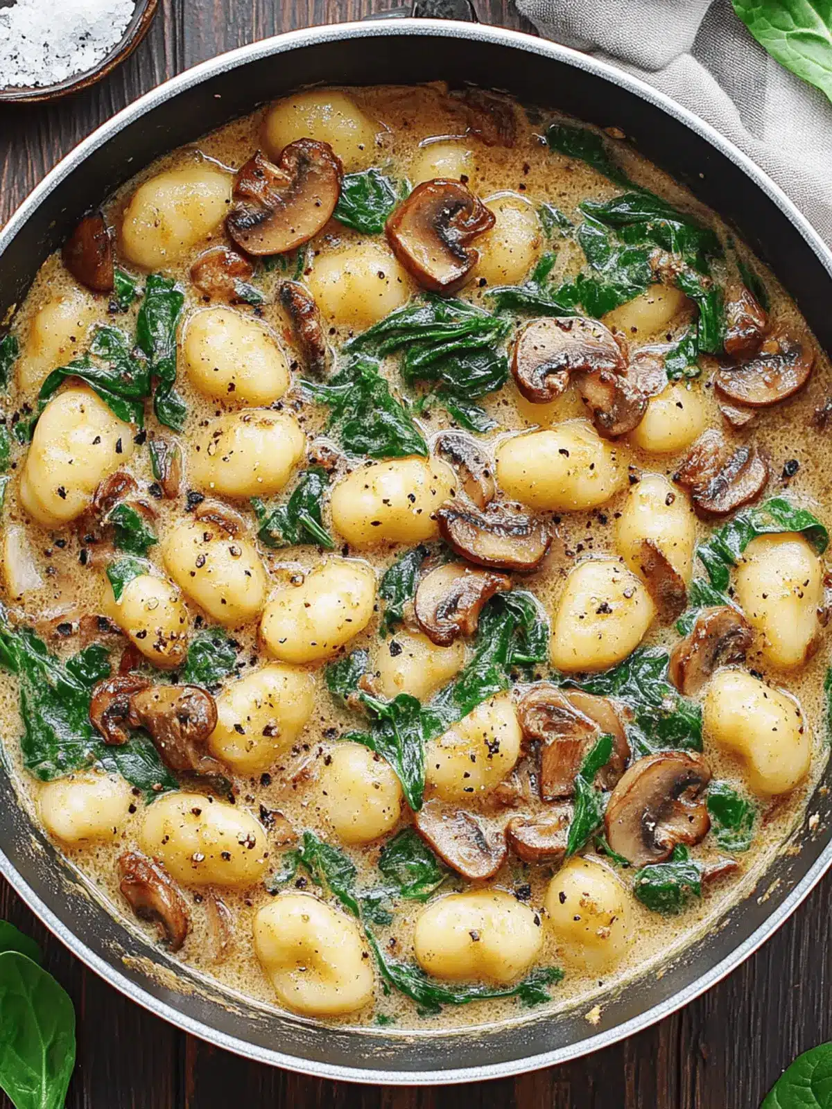 Creamy Spinach and Mushroom Gnocchi Ready in 20 Minutes! 3 Creamy Spinach and Mushroom Gnocchi