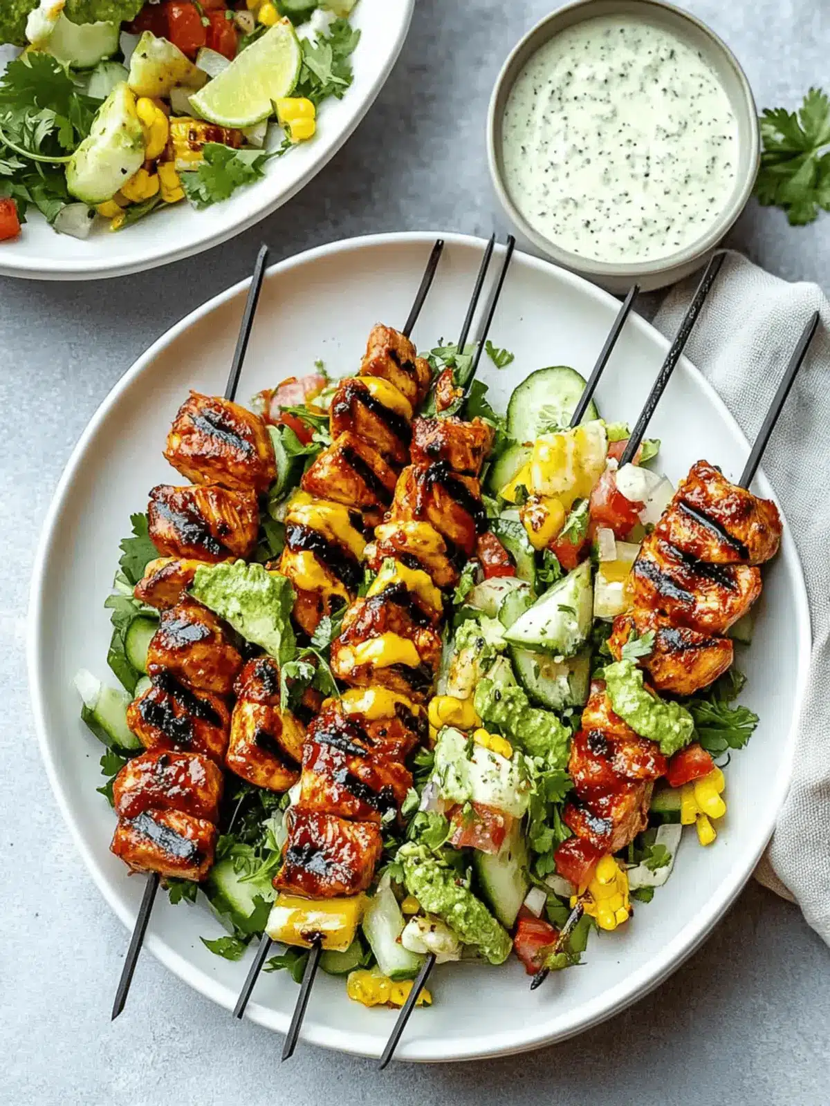 BBQ Chicken Skewer Salad with Delicious Whole30 Twist 3 BBQ Chicken Skewer Salad with Delicious Whole30 Twist