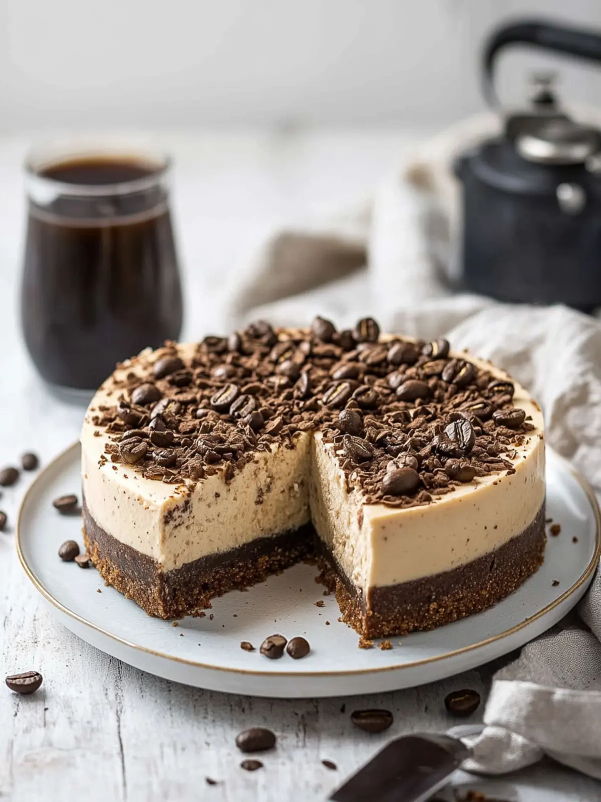 Indulge in Coffee Cheesecake with Decadent Ganache Bliss 4 Coffee Cheesecake