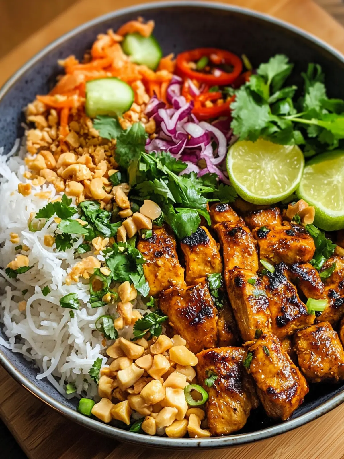Savor Chicken Satay Bowls: Fresh, Flavorful, and Fun! 3 Chicken Satay